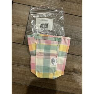 Longaberger SMALL GATEHOUSE Basket Liner PASTEL PLAID pink green yellow NEW Baby
